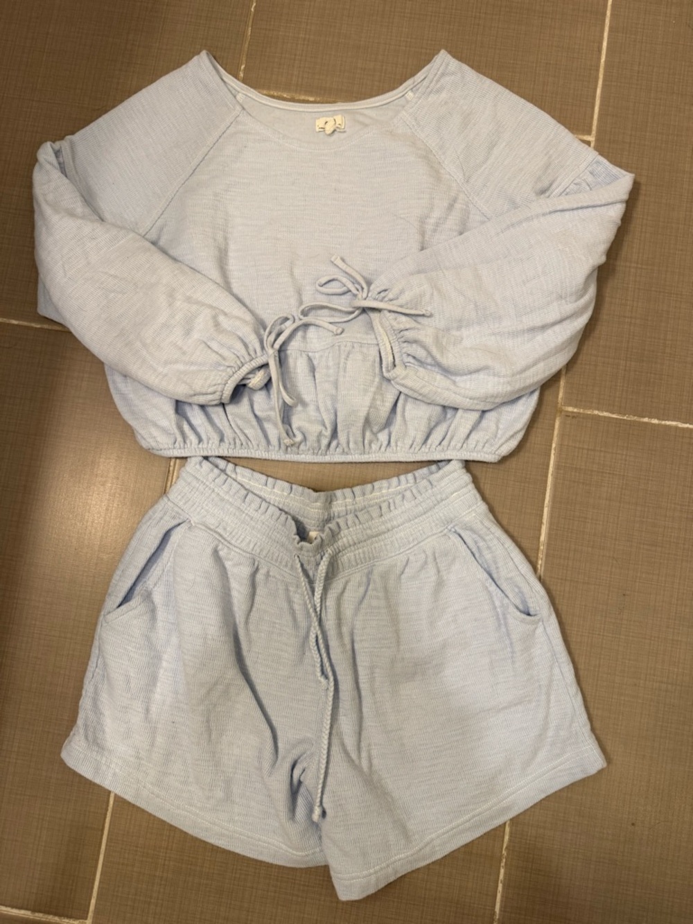 Light Blue Aerie Two-Piece Lounge Set